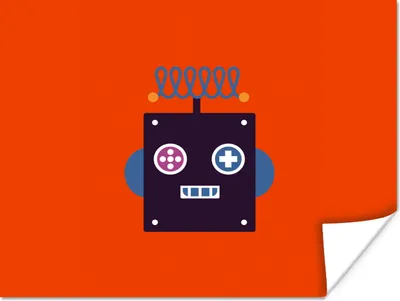 Produktbild von MuchoWow® Poster Roboter - Rot - Gesicht - Formen - Jungen - Kinder 120x90 cm - Wandbild