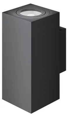 Imagen del producto de Lámpara de pared LED rectangular Zio Wall de doble emisión y con casquillo GU10 para bombillas de 50 mm, color mate – Beneito & Faure