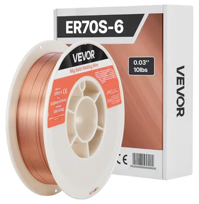 Immagine prodotto di VEVOR Filo per saldatura MIG 0,8 mm, filo pieno per saldatura ER70S-6, filo per saldatura con gas di protezione, bobina da 4,5 kg Filo in acciaio da costruzione con elevato contenuto di disossidanti per la saldatura con gas di protezione in tutte le posizioni di saldatura