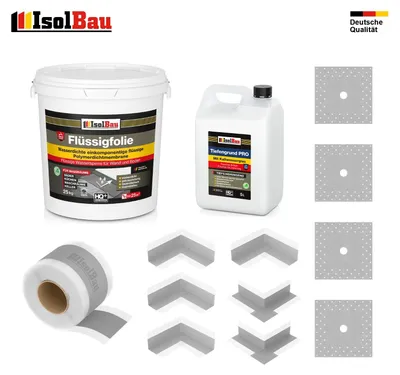 Dichtset Flüssigfolie 25kg Dusche Bad Dichtband Dichtfolie Tiefengrund Dichtecke