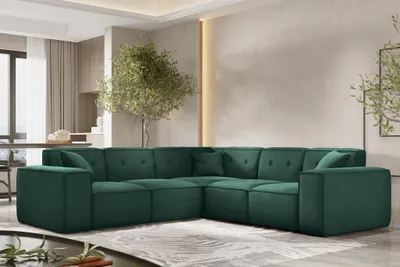 Productafbeelding van Designbank Designersofa CESINA, bekleding Opera Velvet, kleur groen, universeel design