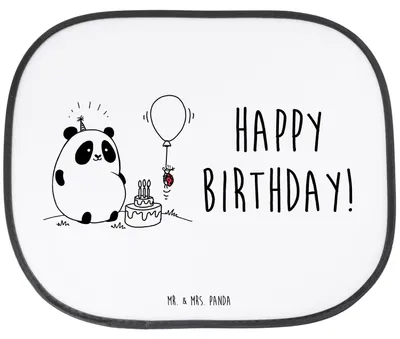 Produktbild von Mr. & Mrs. Panda Sonnenschutz Auto Panda Geburtstag - Weiß - Geschenk, Scheibenschutz, Sonnenblende, hitzeschutz, Autoscheiben