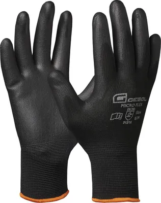 Image de GEBOL Gant de protection Micro Flex Gant de travail noir taille 9 | 1 paire