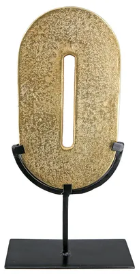 Zdjęcie produktu dla Gilde Skulptur, owalna, "Zero", aluminium, kolor złoty, zestaw 1 sztuka, długość: 7,5 cm, szerokość: 19 cm, wysokość: 39 cm, numer katalogowy: 60186 4063387601860