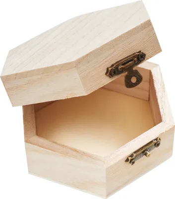 Produktbild von VBS Holzkästchen, 6-eckig, Kiefernholz