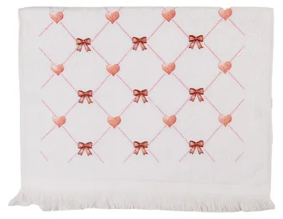 Produktbild von Clayre & Eef Gästehandtuch 40x66 cm Weiß Baumwolle