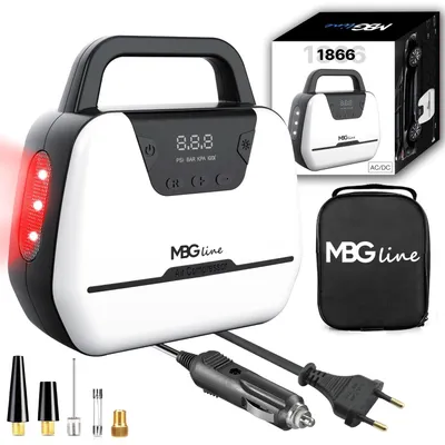 Immagine prodotto di Compressore d'aria per auto - 230V e 12V, con display digitale - Potenza: 120 Watt