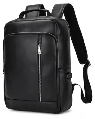 Image de Sac à dos en cuir pour ordinateurs portables de 15,6 pouces