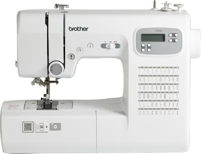 A white Brother sewing machine is shown against a white background.