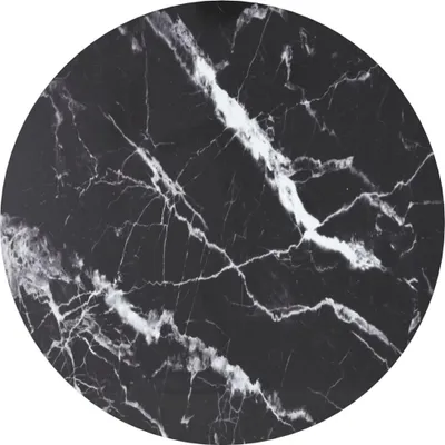 Immagine prodotto di Piano del tavolo nero Ø70x0,8 cm in vetro temperato effetto marmo
