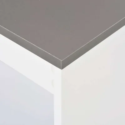 Image de vidaXL Table de bar avec étagère blanc 110 x 50 x 103 cm