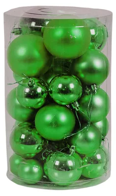 30tlg. Christbaumkugeln / Weihnachtskugeln lime-grün Ø 4/5/6/7cm