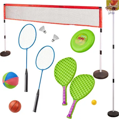 Image de Ensemble de sport 5 en 1 badminton basket-ball volley-ball tennis frisbee