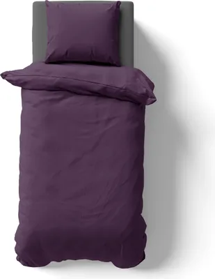 Produktbild von 2-tlg Mikrofaser UNI Bettwäsche 135x200 + 80x80 cm Kopfkissen Garnitur mit Reißverschluss aubergine