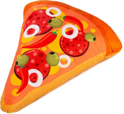 Produktbild von Ferocity Samt Kissen für das Kinderzimmer 50 cm Groß; Deko für Kinder Motiv Bunte Pizza [091]