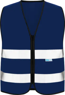 Produktbild von EAZY CASE Reflektorweste für Kinder, Sicherheitsweste, Reißverschluss Weste mit Reflektoren, atmungsaktiv, Reflektierend, Größe XS Blau
