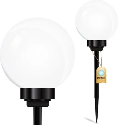 Obrázek produktu pro Solární zahradní lampa LED poháněná bílou koulí 20 cm