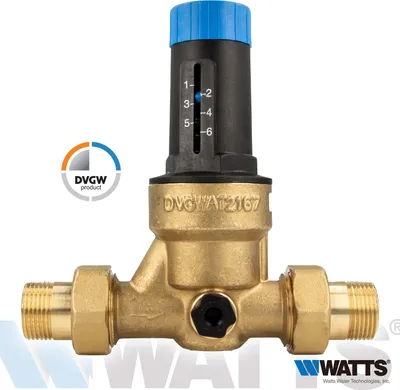 Produktbild von WATTS Druckminderer DRV15/N mit Verschraubung, 1/2 Zoll (DN15), Messing blank 10015770