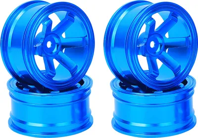 Zdjęcie produktu dla 4-częściowa aluminiowa piasta koła do uniwersalnego 1/10 płaskiego driftu RC CarBlue