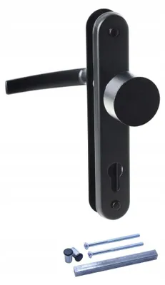 Produktbild von Steelfence Türgriff Feststehend mit Zylinderloch Rosette 90mm Schwarz