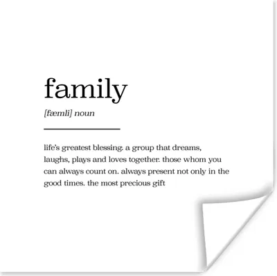Produktbild von MuchoWow® Poster zitate - sprichwörter - Wörterbuch - Familie 50x50 cm - Wohnzimmerdekoration