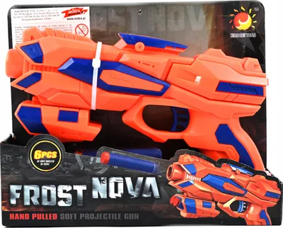 Produktbild von Spielzeugpistole Softdart Blaster mit 6 Schaumstoffpfeilen Sicher für Kinder Bunt