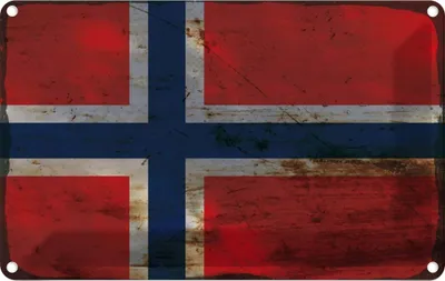 Obrázek produktu pro vianmo Kovová Nástěnná cedule 20x30 cm Norwegen Flag Norway Rost