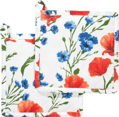 Produktbild von REDBEST Topflappen 2er-Pack Mohnblume 20x20 cm