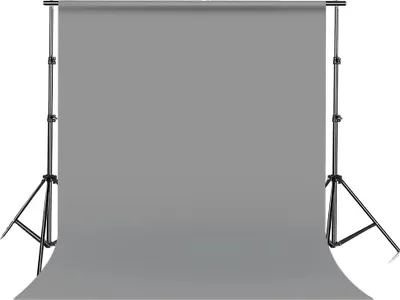 Zdjęcie produktu dla Zestaw statywów fotograficznych do tła, regulowany system podparcia, wytrzymała konstrukcja, 2000 x 2000 mm, szary, regulowany
