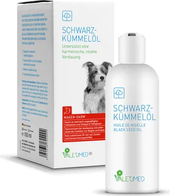 Produktbild von Schwarzkümmelöl 100 ml für Hunde, innere & äußere Anwendung, fördert Verdauung & Fellgesundheit