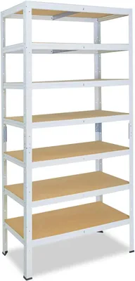 Produktbild von Home 230x45x40 cm Schwerlastregal in weiß mit 7 Böden und 125 kg Traglast pro Boden