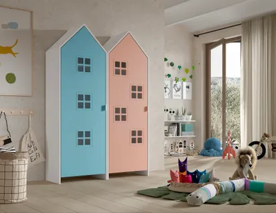Produktbild von VIPACK - CASAMI BRUGES Set 2-tlg. best. aus: Schrank 1-trg. mit Front in Blau und in Pink
