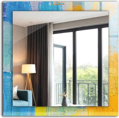 Produktbild von Bedruckter Spiegel - Wandspiegel - Dekorativer - Modern - 60x60 cm - Abstraktes Ölgemälde
