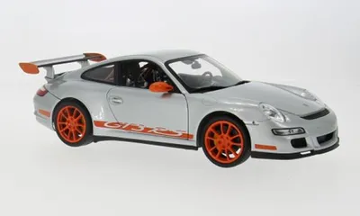 Produktbild von Welly WEL18015SILVER - 1/18 / Porsche 911 (997) GT3 RS, silber/orange 2007 - Neu