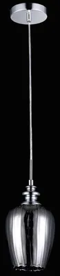 Immagine prodotto di Lampada a sospensione Casa Padrino dal design moderno, con vetro colorato grigio-argento, diametro 14 cm, e decorazioni in cristallo