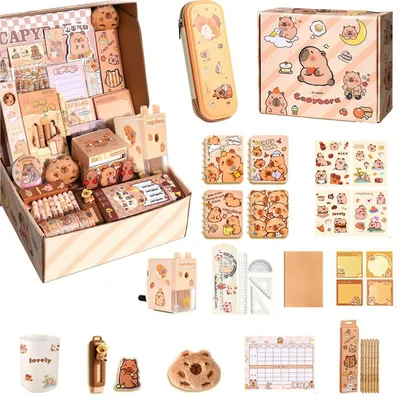 Immagine prodotto di Set di articoli di cancelleria per bambini, composto da astuccio, matite, adesivi e temperino