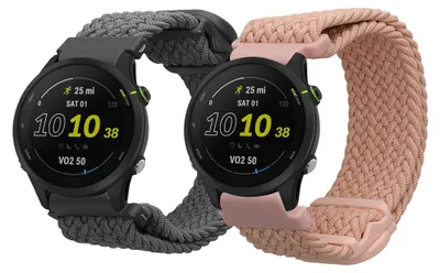 Produktbild von kwmobile 2x Uhrenarmband für Garmin Forerunner 255 / 255 Music / Forerunner 970 / Venu 3 Armband - Fitnesstracker Band Set aus Nylon - Ersatzarmband
