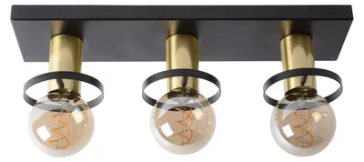 Zdjęcie produktu dla Lampa sufitowa ANAKA czarno-złota 3xE27x60W metal wym:11,5x50x13cm IP20 Lucide