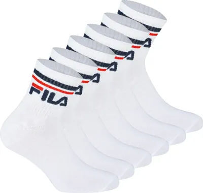 Produktbild von FILA Unisex Socken, 6 Paar Quarter - Kurzsocken, Sport, Logo-Bund, uni Weiß 39-42