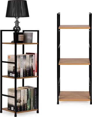 Produktbild von Modernes Holzregal, Metallrahmen LOFT, 3 Regale