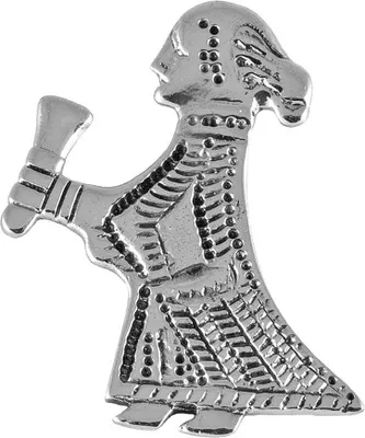 Produktbild von Schwedische Walküren-Anhänger in 925er Silber Figur Krieger 3,6 cm