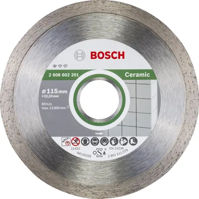 Image de Bosch 2608602201 Bosch Diamanttrennscheibe 115x22,23 Stand. for Ceramic