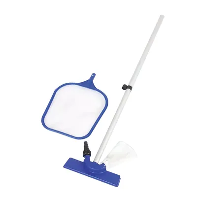 Produktbild von Poolpflege Basis-Set, pool reinigungsset, Reinigungs-Set für oberirdische Pools, Venturi-Sauger & Kescher, für Poolgrößen bis 396 cm