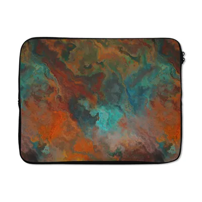 Produktbild von MuchoWow® Laptop Hülle 17 Zoll Laptoptasche Abstrakt - Malerei - Muster - Zipper - Schutzabdeckung