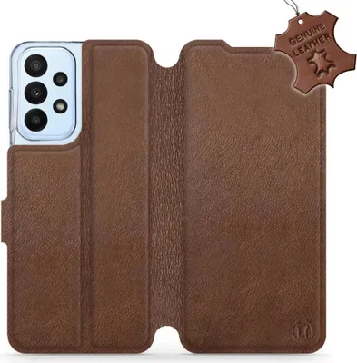Produktbild von Echtleder Handyhülle für Galaxy A23 4G, Mobiwear Leather, Braun