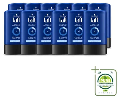 Produktbild von 12 x Schwarzkopf Taft Absolut Haargel für Männer - Langanhaltender Halt - 300 ml - Großpackung - 12 Stücke