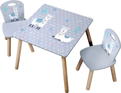 Produktbild von KESPER® Kindertisch mit 2 Stühlen Alpaka – Kinder-Sitzgruppe - | Kindermöbel-Set für Kinderzimmer & Spielbereich | 3-teilig, 1770213