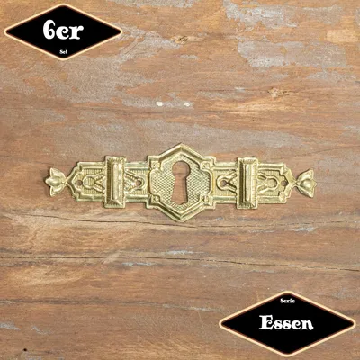Produktbild von Schlüsselplatte,Serie"Essen",6er Pack|Eisen in Messing gl.|H2,9xB8,3cm