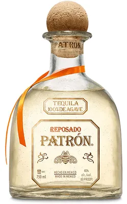 Obrázok produktu pre PATRÓN Reposado Premium, tequila, 40 % obj., 70 cl/700 ml, vyrobená zo 100 % najkvalitnejšej modrej agávy, ručne destilovaná v Mexiku v malých dávkach, zrelej 2 mesiace v dubových suda, ideálna na prípravu koktailov Margarita