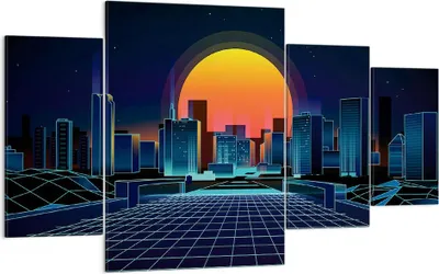 Produktbild von Bild auf Leinwand - Leinwandbild - stadt modern - 160x90cm - Wand Bild - Wanddeko - Wandbilder - Leinwanddruck - Bilder - Kunstdruck - Wanddekoration - Leinwand bilder - Wandkunst - DL160x90-3489